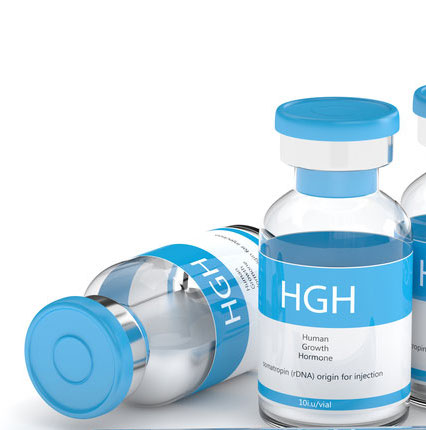 HGH: Human growth hormone supplement vials