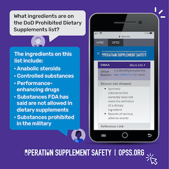 What ingredient are on the DoD Prohibited Dietary Supplements list?