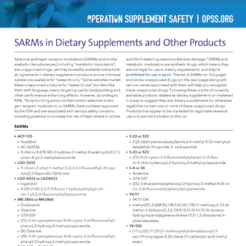 SARMs in dietary supplements